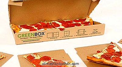  녹색 포장 솔루션 : 내장 된 종이 접시가있는 피자 상자
